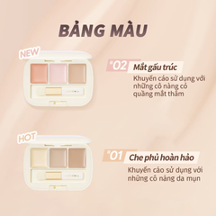Bảng Che Khuyết Điểm 3 Màu Judydoll Moisturizing 3-Color Concealer Palette 2.7g