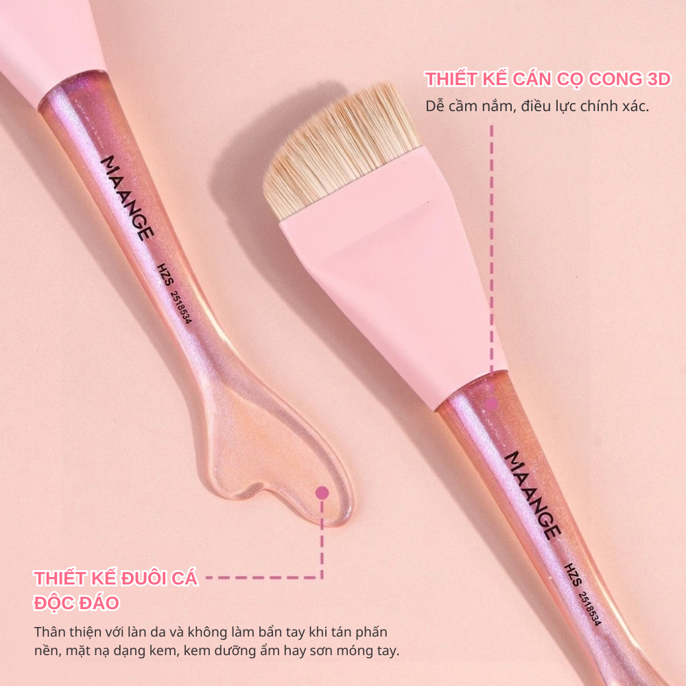 Bộ Cọ Trang Điểm Maange The Duo Perfected Makeup Puff & Foundation Brush