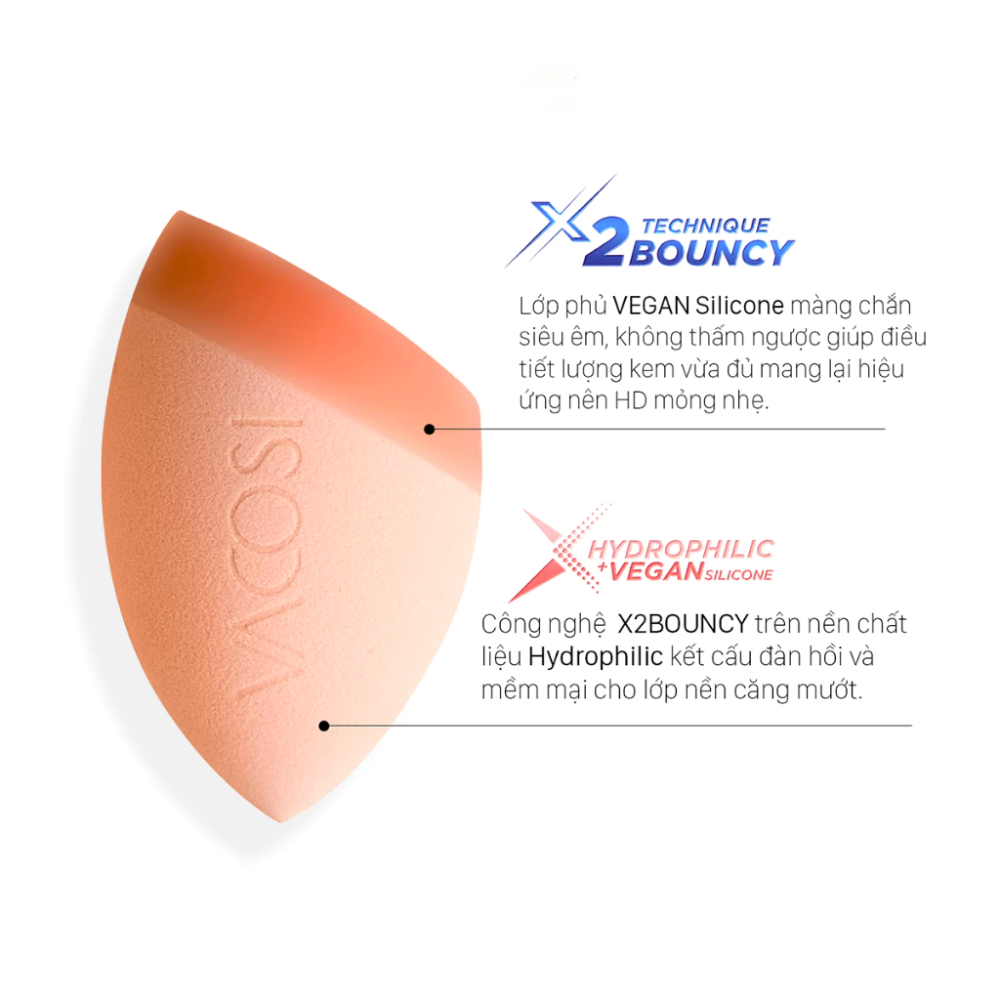 Bông Mút Vát Xéo Phủ Silicone Vacosi PH06 Pro-Crafted Makeup Blender