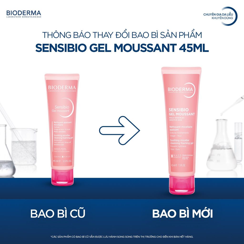 Gel Rửa Mặt Cho Da Nhạy Cảm Bioderma Sensibio Gel Moussant