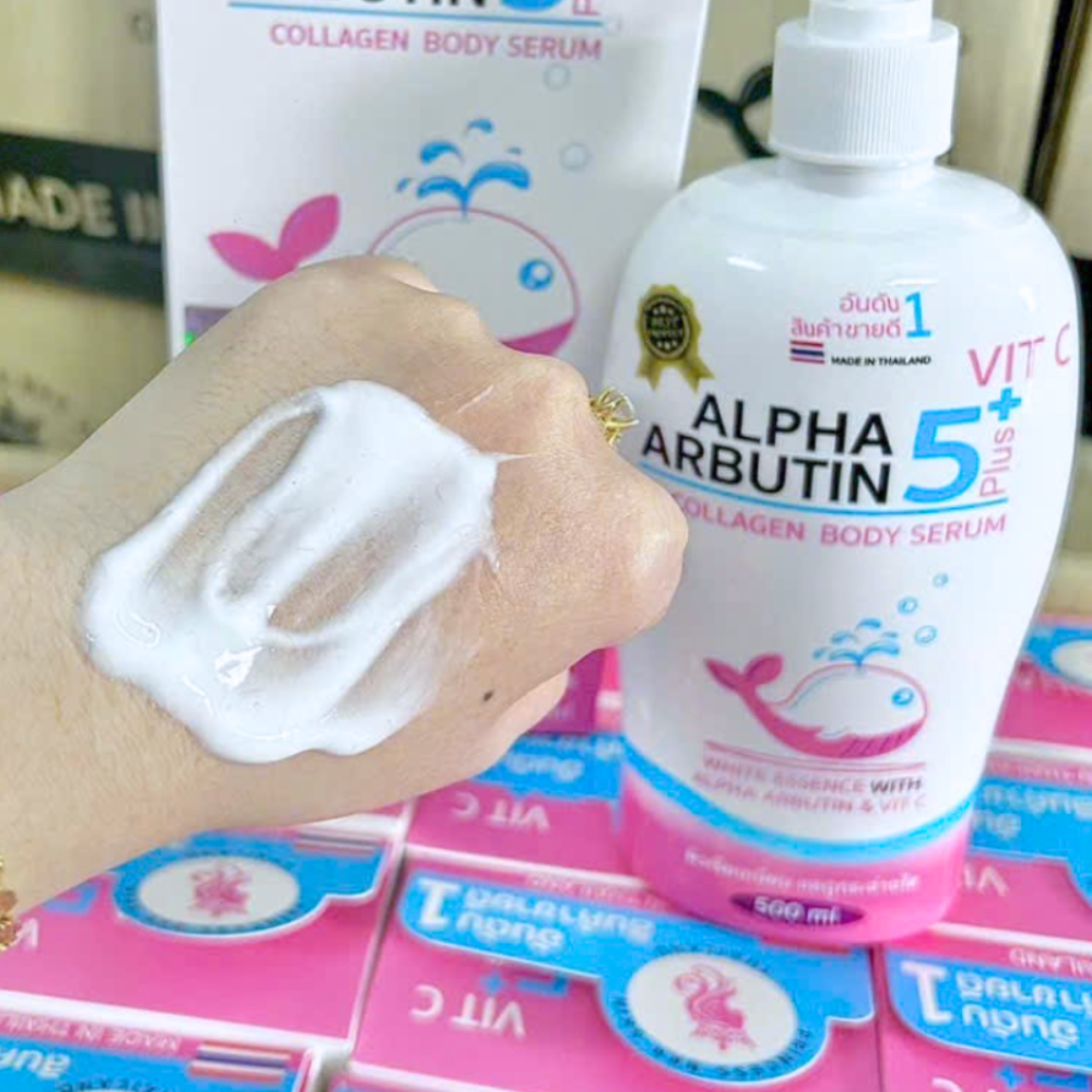 Sữa Dưỡng Thể Alpha Arbutin 5Plus+ Vit C Collagen Body Serum 500ml