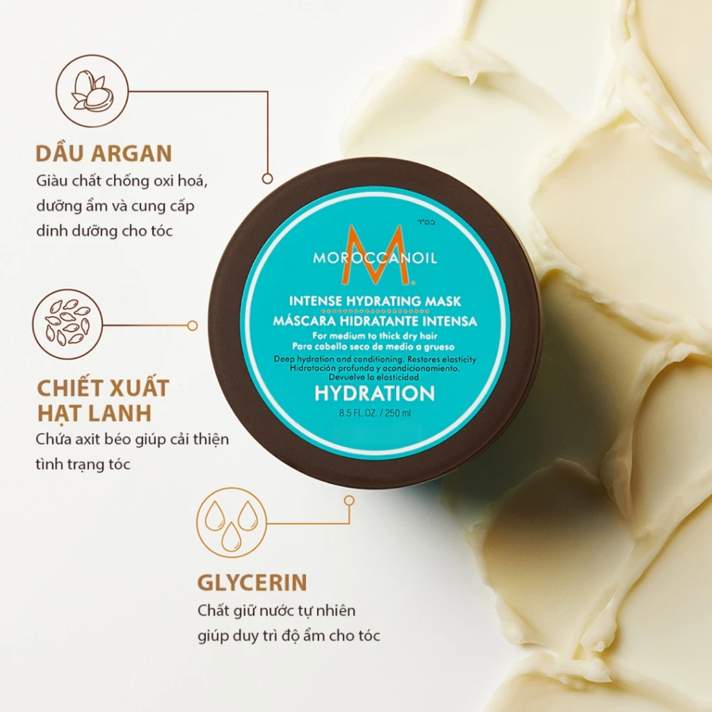 Kem Ủ Tóc Dưỡng Ẩm Sâu Moroccanoil Intense Hydrating Mask 250ml