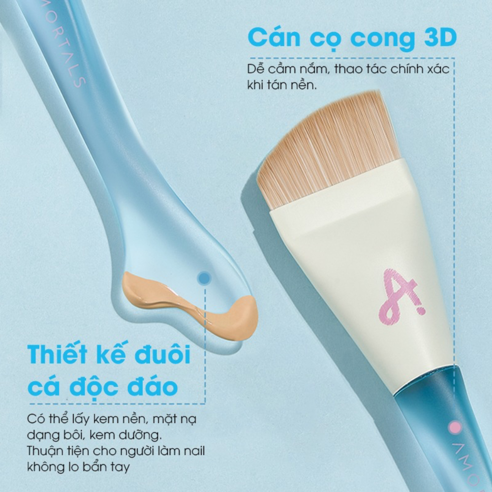 Cọ Tán Nền Tiên Cá Đầu Vát Amortals Fish Tail Slim Arc Foundation Brush
