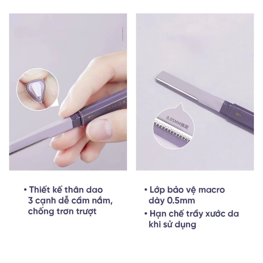 Dao Cạo Lông Mày 2 Đầu Amortals Double Headed Macro Eyebrow Razor