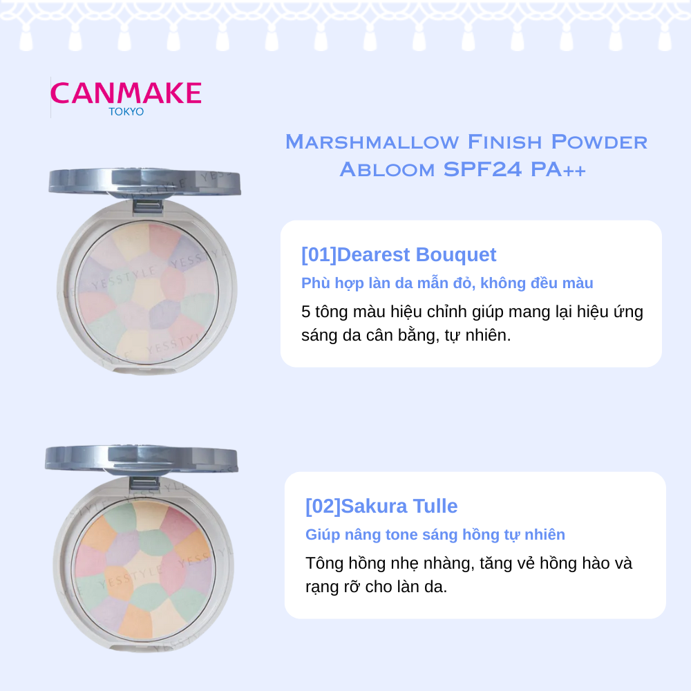Phấn Phủ Đa Sắc Canmake Marshmallow Finish Powder Abloom SPF24 PA++