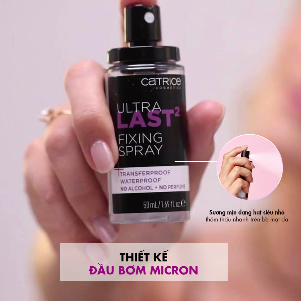 Xịt Khóa Nền Cố Định Lớp Makeup 18H Catrice Ultra Last2 Fixing Spray 50ml