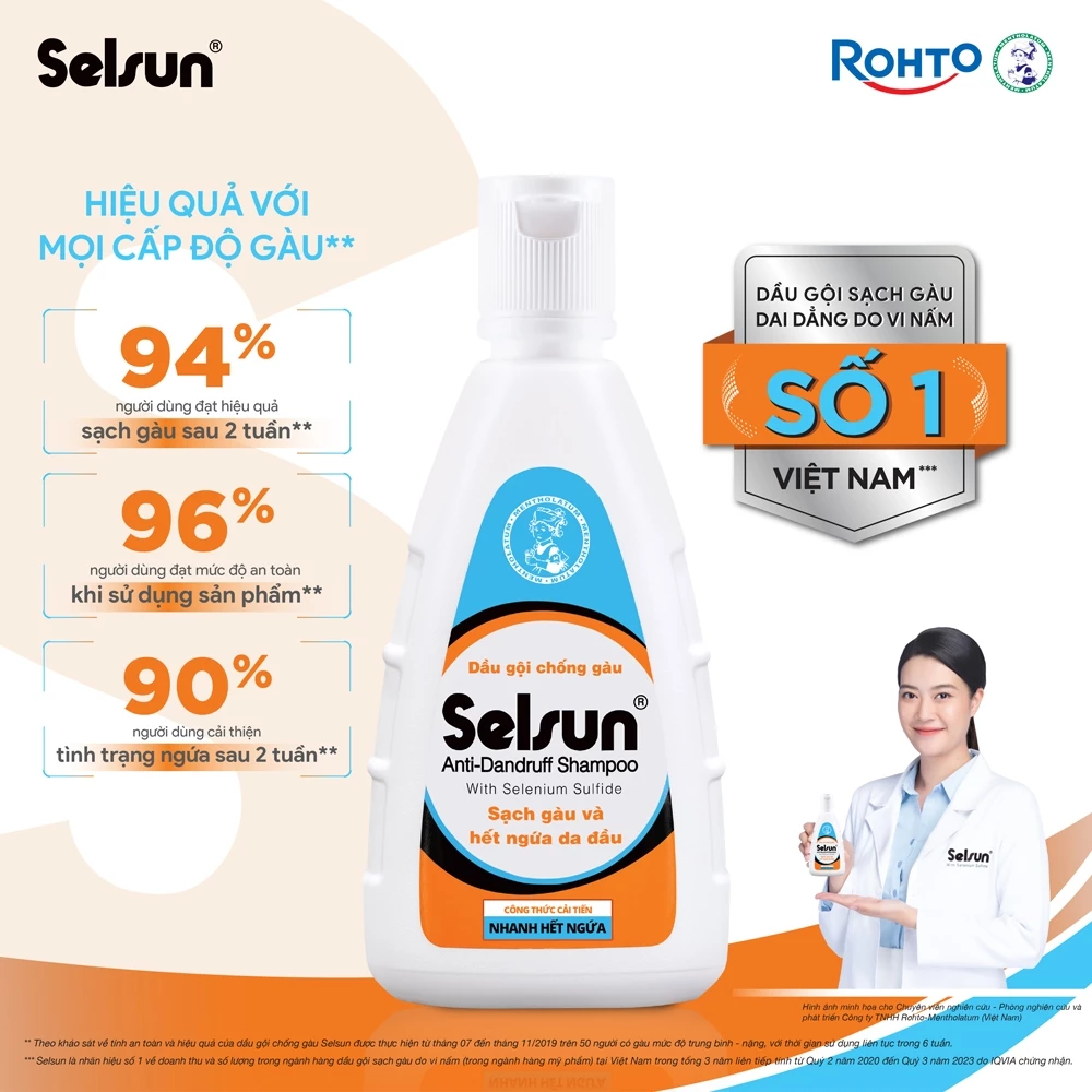 Dầu Gội Ngừa Gàu & Giảm Ngứa Da Đầu Selsun Selenium Sulfide Anti-Dandruff Shampoo 100ml