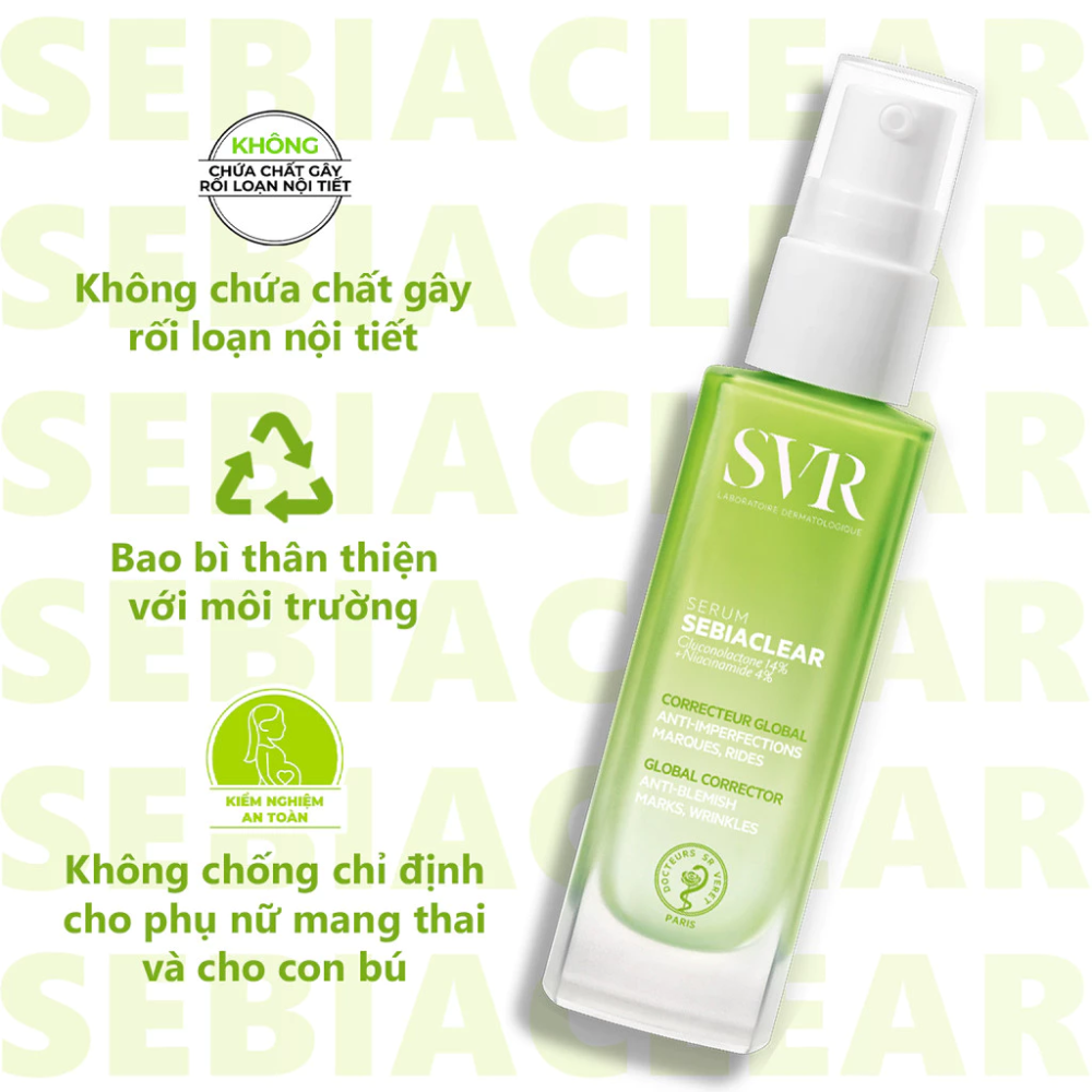 Combo 3 Món SVR Sebiaclear Cho Da Dầu (Tinh Chất 30ml+Nước Tẩy Trang 75ml+Gel Rửa Mặt 55ml)