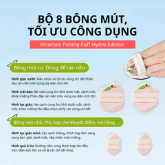 Set 8 Bông Mút Trang Điểm Tự Xé Amortals Picking Puff-Hydro Edition