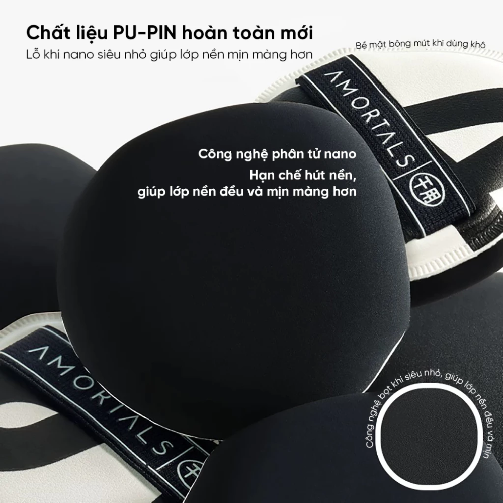 Bộ 2 Bông Mút Trang Điểm Amortals Double A Powder Puff Set