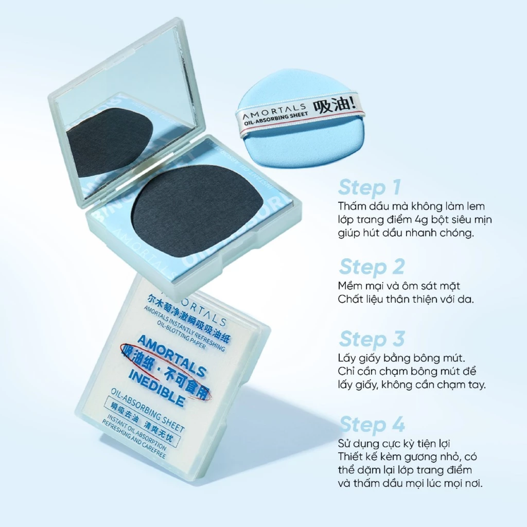 Giấy Thấm Dầu Kiểm Soát Dầu Nhờn Amortals Oil-Blotting Paper