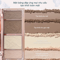 Phấn Bắt Sáng Tạo Khối Flower Knows Butterfly Cloud Collar Collection Embossed Highlight & Contour Palette 16g