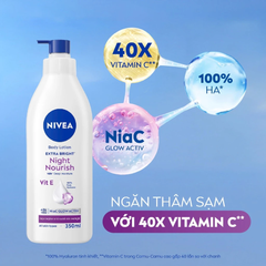 Sữa Dưỡng Thể Giúp Hỗ Trợ Sáng Da Ban Đêm Nivea Extra Bright Night Nourish Body Lotion