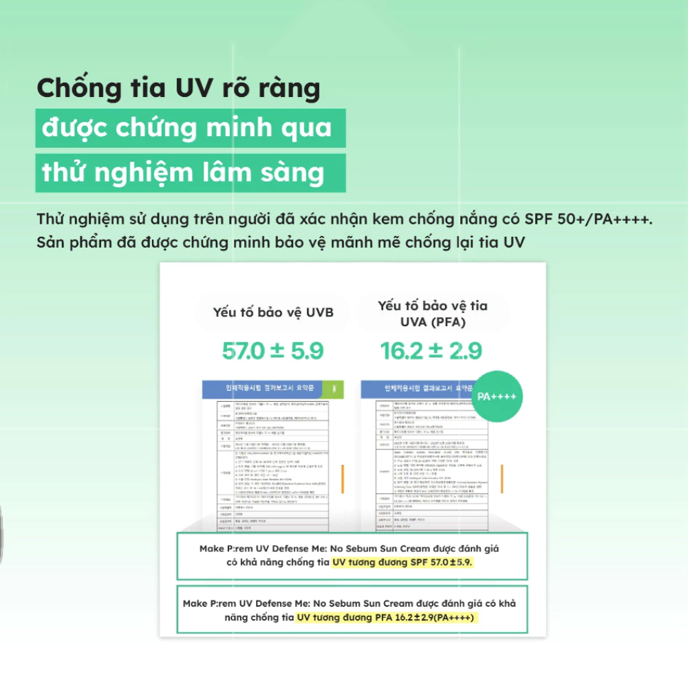 Kem Chống Nắng Nâng Tone Kiềm Dầu Make P:rem UV Defense Me No Sebum Sun Cream SPF50+ PA++++ 50ml