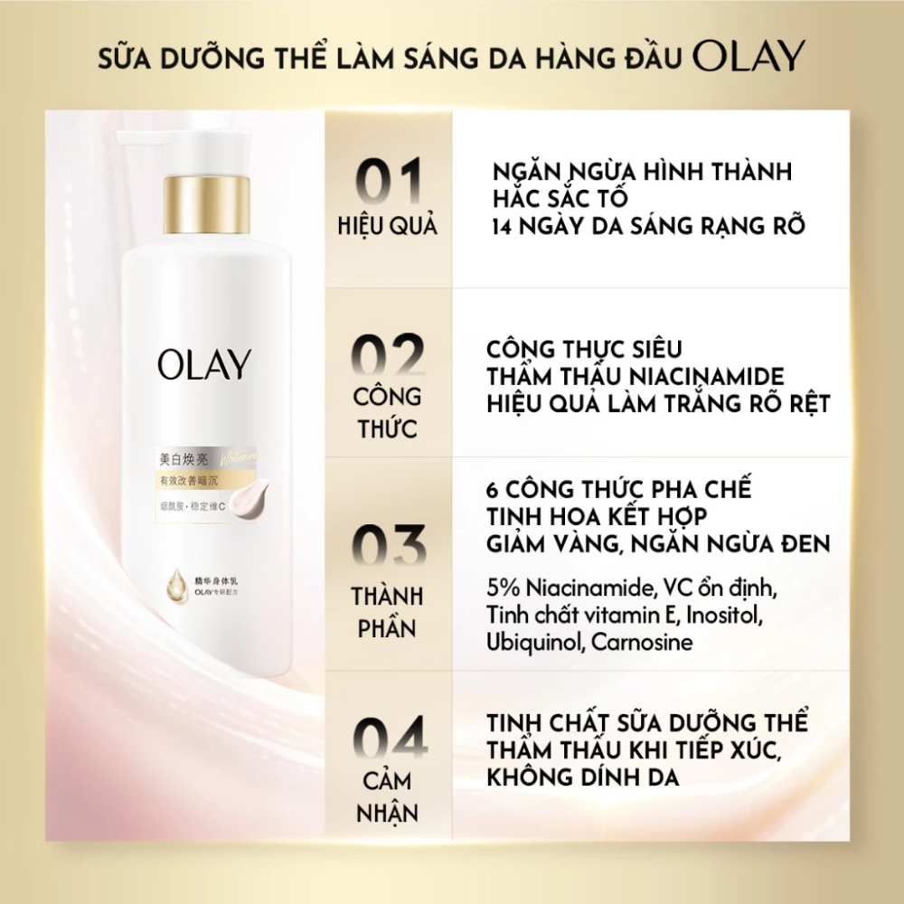 Sữa Dưỡng Thể Sáng Da Olay Niacinamde & Vitamin C 260g