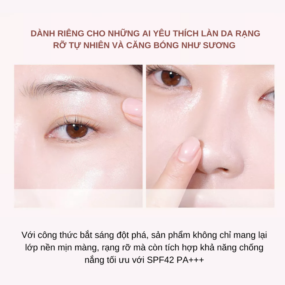 Set Phấn Nước Espoir Be Glow Volume Cushion SPF42+++ PA+++ 13g (Kèm Refil + Móc Khoá Gương Kèm Lược)