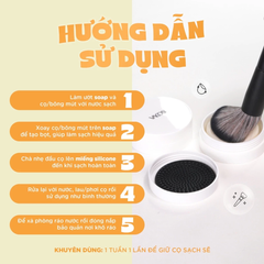 Hộp Rửa Cọ Trang Điểm Kèm Xà Bông Vacosi DC14 Makeup Cleanser Kit