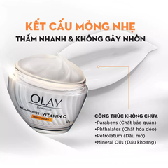 Kem Dưỡng Ẩm Trắng Da Mờ Vết Thâm Đốm Nâu Olay Niacinamide & Vitamin C Moisturizer 50g