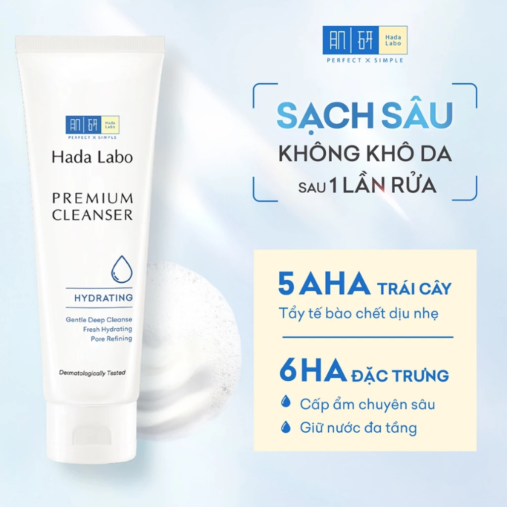 Sữa Rửa Mặt Hada Labo Premium Cleanser 100g