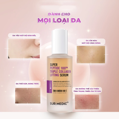 Tinh Chất Cải Thiện Độ Đàn Hồi Căng Mịn Da Sur.Medic Super Peptide 100TM Triple Collagen Lifting Serum 50ml