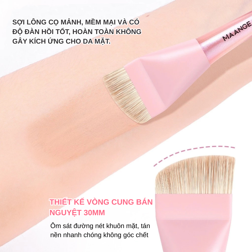 Bộ Cọ Trang Điểm Maange The Duo Perfected Makeup Puff & Foundation Brush