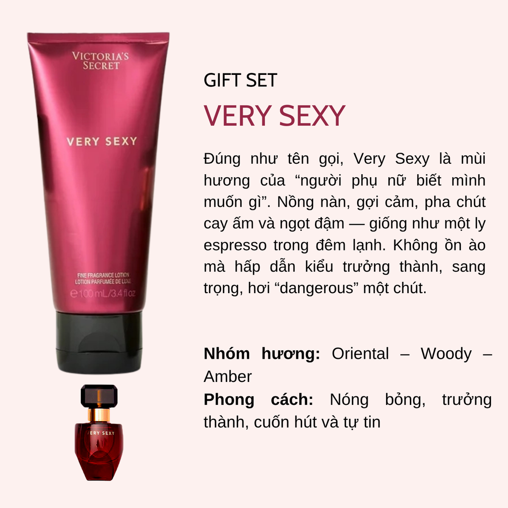 Sữa Dưỡng Thể Victoria Secret Fine Fragance Lotion Parfume De Luxe 100ml & Nước Hoa Nữ Eau De Parfum 7.5ml