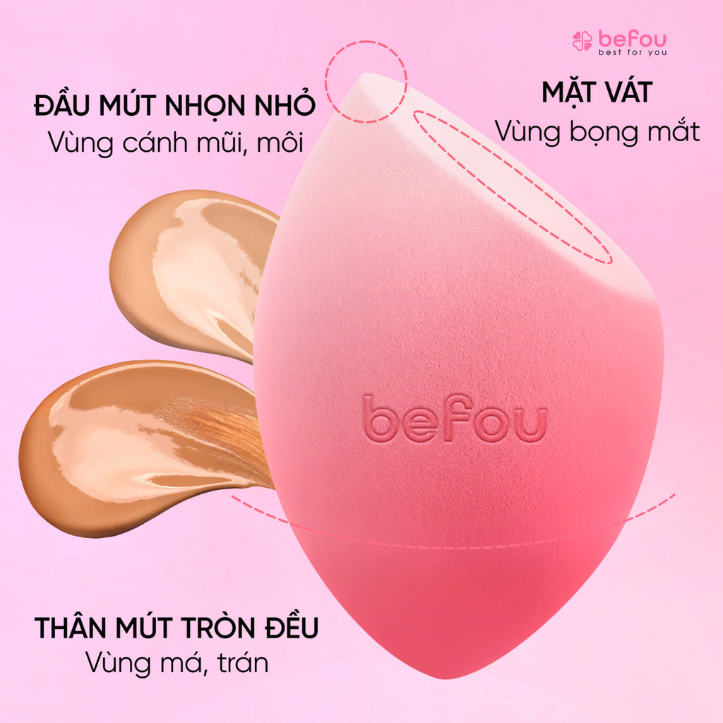 Bông Mút Trang Điểm Kháng Khuẩn Befou Blend + Set