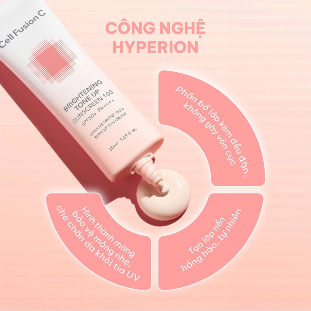 Kem Chống Nắng Nâng Tông Kiềm Dầu Cell Fusion C Brightening Tone Up Sunscreen 100 SPF50+ PA ++++ 35ml + 35ml