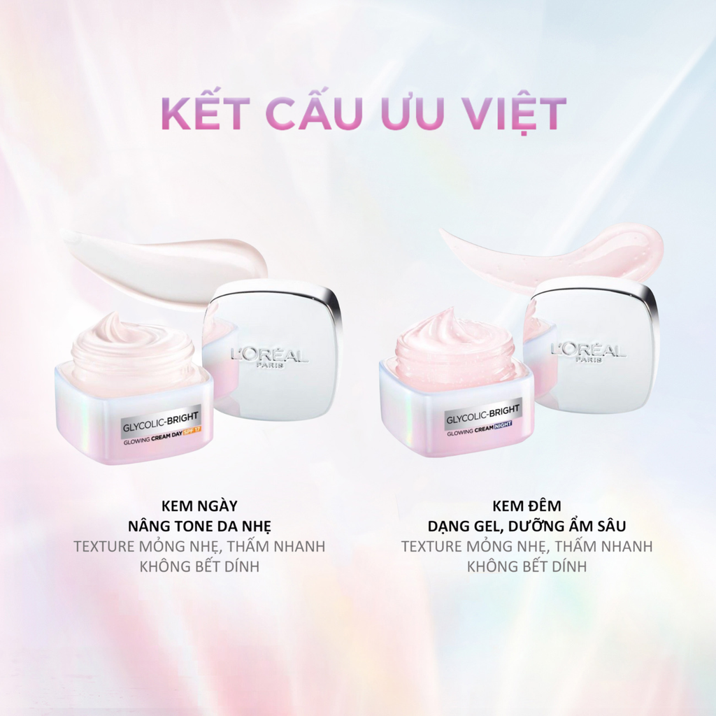 Kem Dưỡng Sáng Da Mờ Thâm Nám Ban Ngày Loreal Glycolic-Bright Glowing Cream Day SPF30 50ml