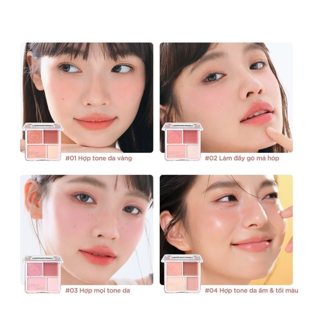 Phấn Má Hồng & Bắt Sáng Judydoll Blush & Highlight Palette 9g