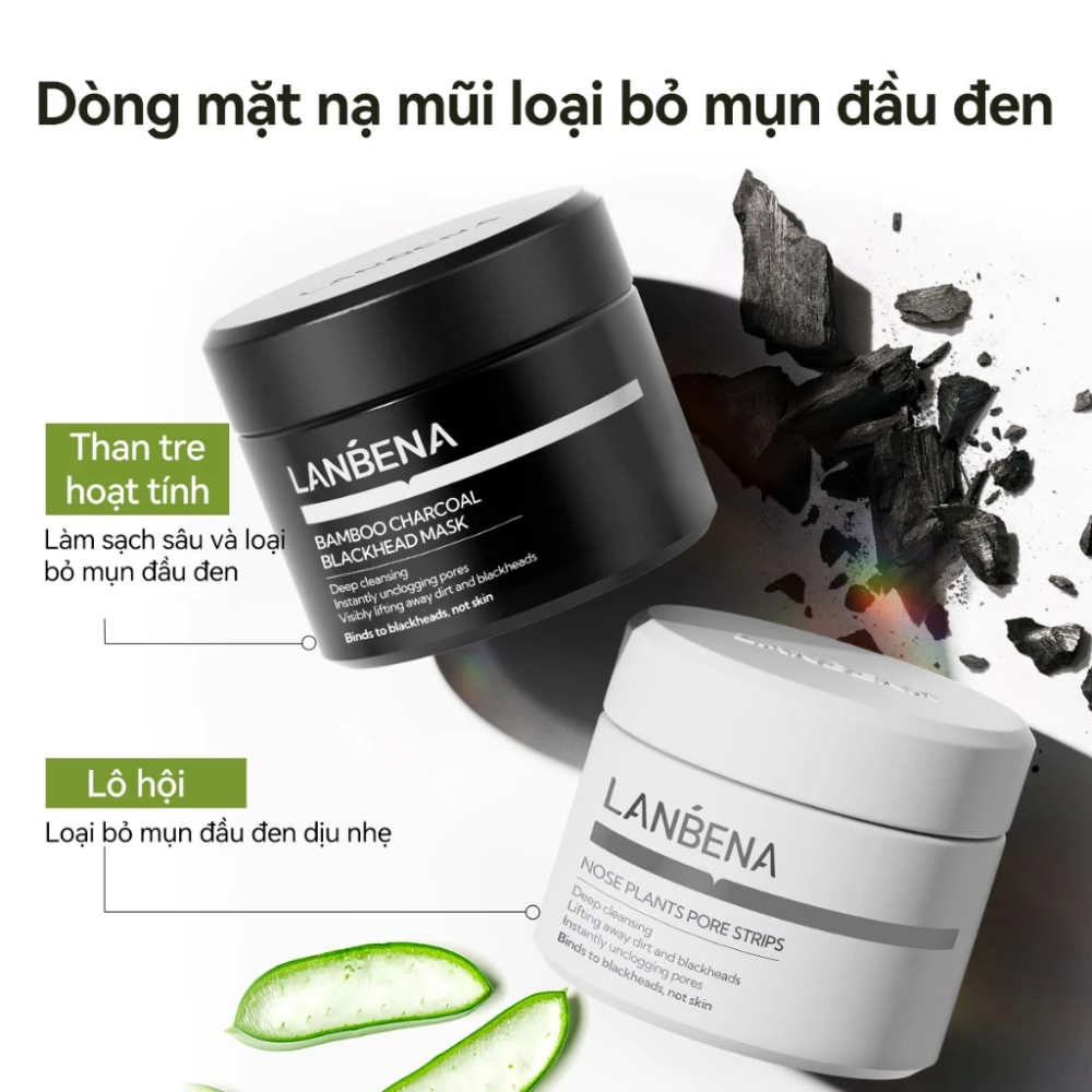 Mặt Nạ Lột Mụn Loại Bỏ Mụn Đầu Đen Lanben Nose Plants Pore Strips 30g