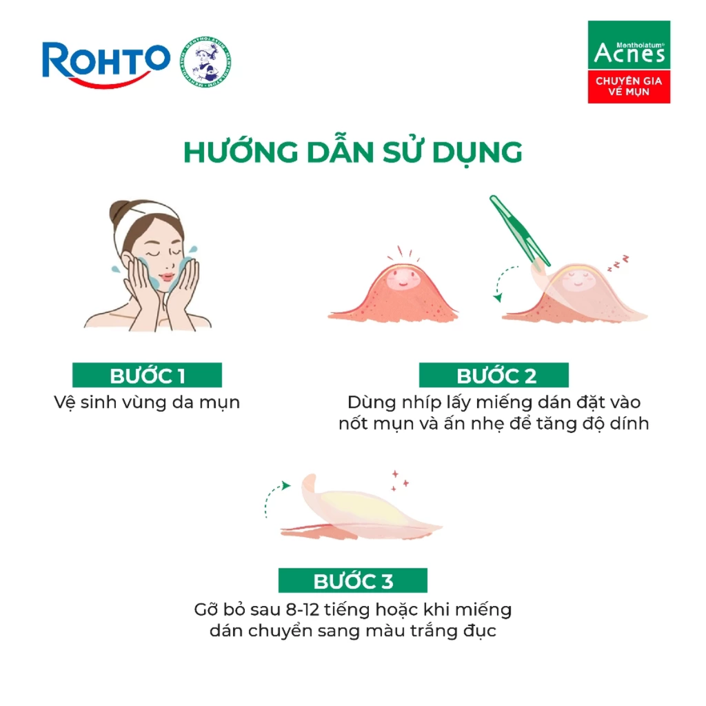 Miếng Dán Mụn Giảm Mụn Sưng Viêm Acnes Clear Patch 24 Miếng