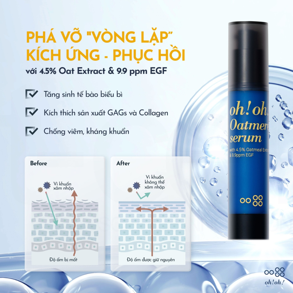 Tinh Chất Tế Bào Gốc Hỗ Trợ Phục Hồi & Tái Tạo Da Oh!Oh! Oatmere Serum 25ml