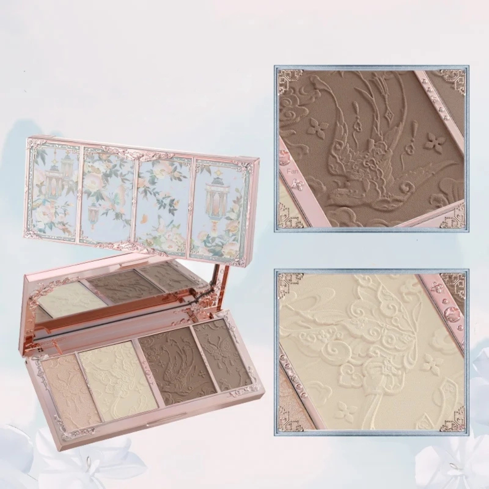 Phấn Bắt Sáng Tạo Khối Flower Knows Butterfly Cloud Collar Collection Embossed Highlight & Contour Palette 16g