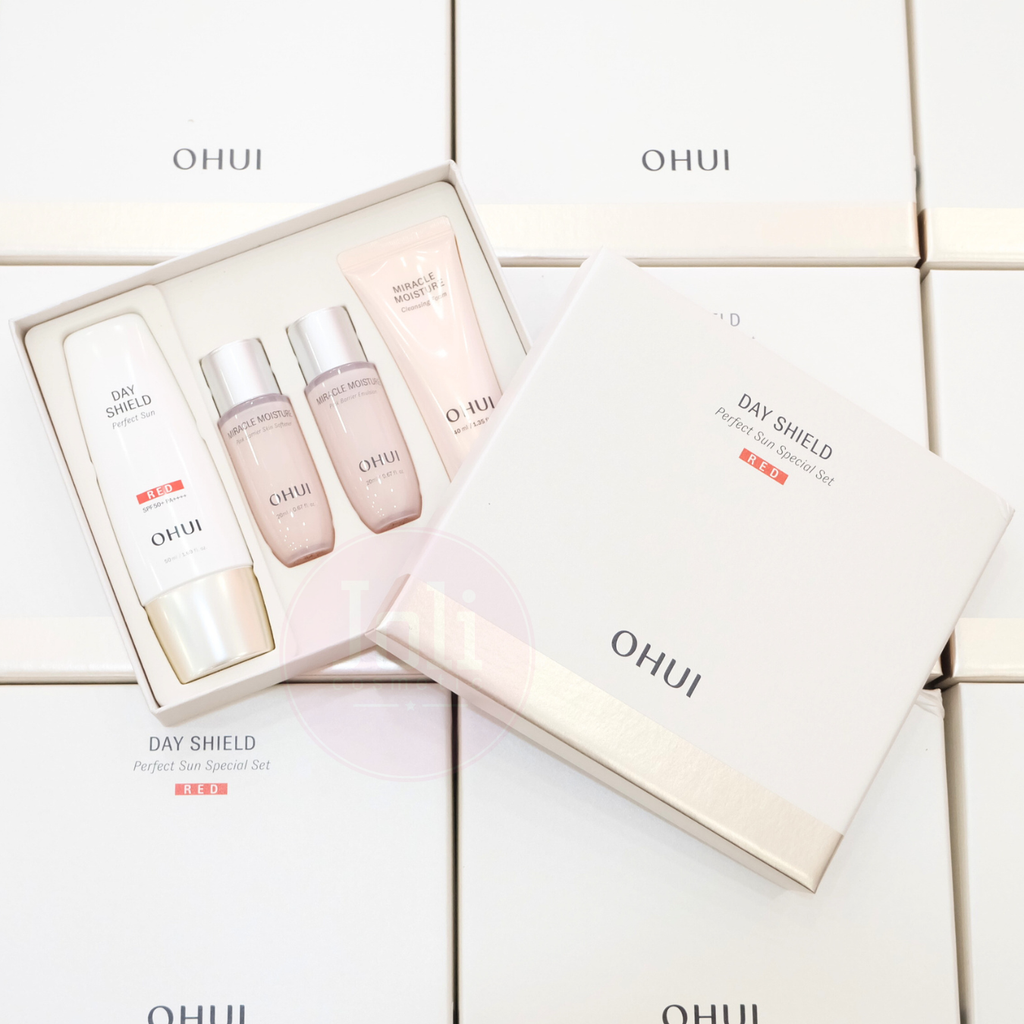 Bộ Sản Phẩm Chống Nắng Dưỡng Da Ohui Day Shield Perfect Sun Red 4PCS Set