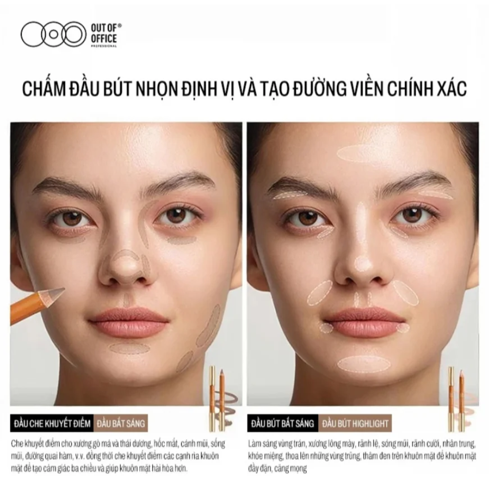 Bút Tạo Khối Và Bắt Sáng 2 Đầu Out Of Office Contour & Highlight Duo Pencil