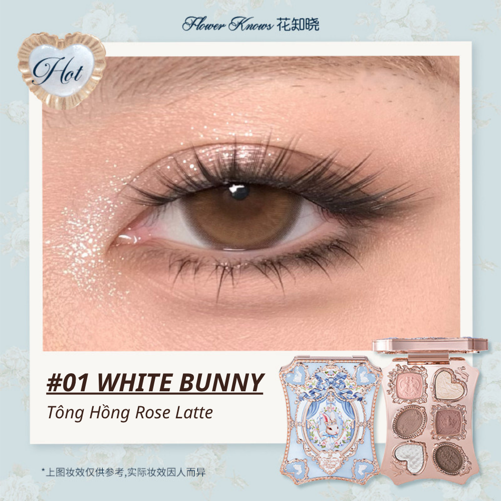 Bảng Mắt Flower Knows Bunny Gadern Collection 6-Color Eyeshadow Palette 6.5g