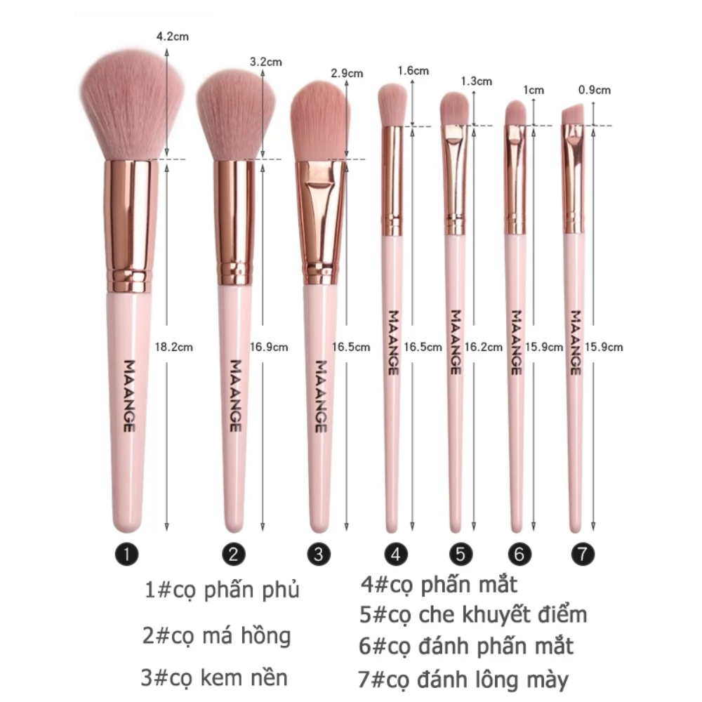 Bộ Cọ Trang Điểm 7 Cọ Maange Makeup Brush Set
