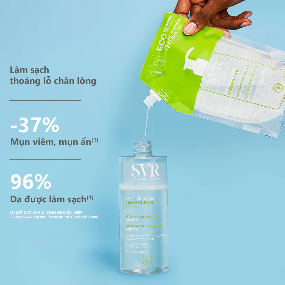 Combo 3 Món SVR Sebiaclear Cho Da Dầu (Tinh Chất 30ml+Nước Tẩy Trang 75ml+Gel Rửa Mặt 55ml)