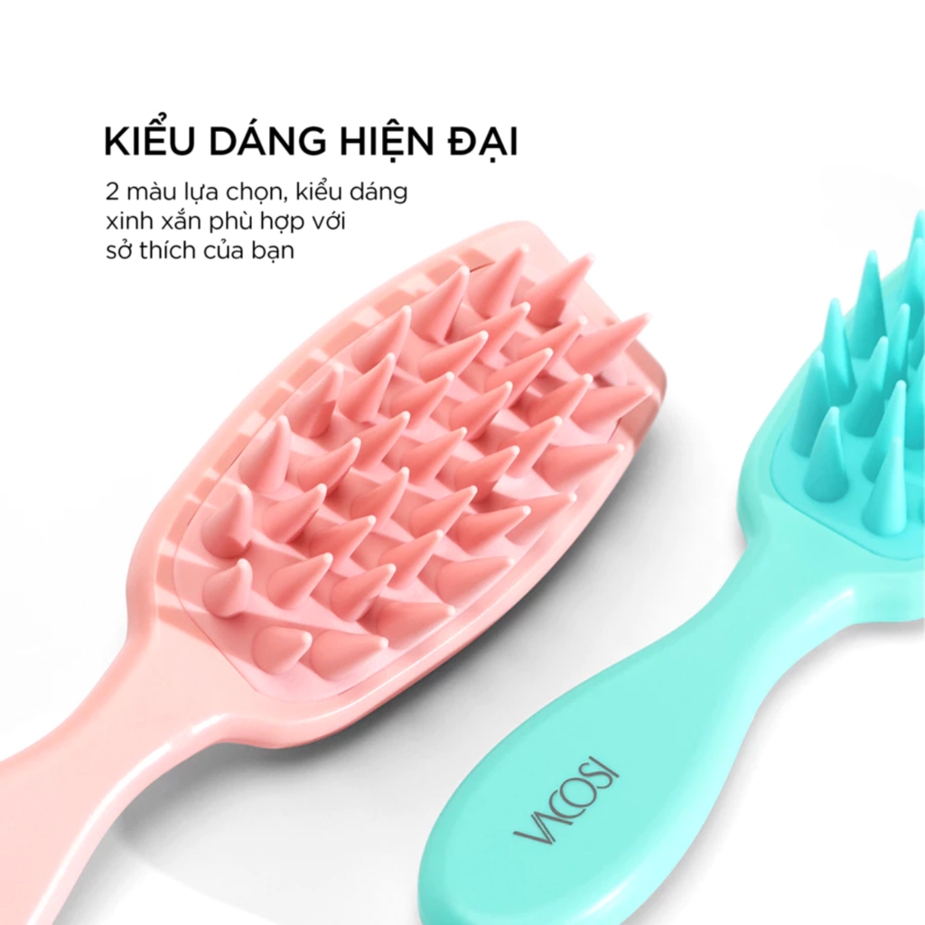 Lược Gội & Massage Đầu Răng Silicone Vacosi C21 Massage & Shampoo Comb