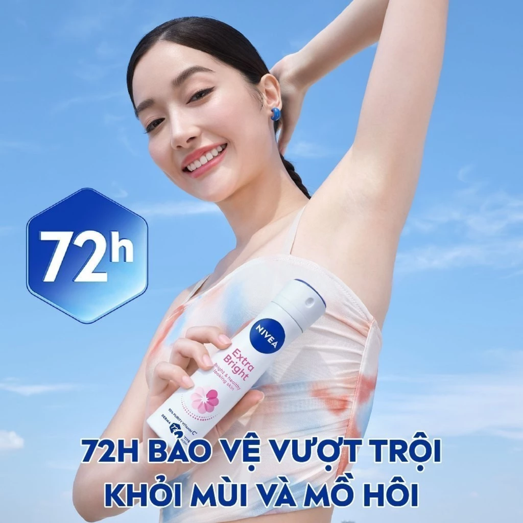 Xịt Khử Mùi Sáng Mịn & Mờ Thâm Nivea Anti-Perspirant Extra Brightening Spray 150ml