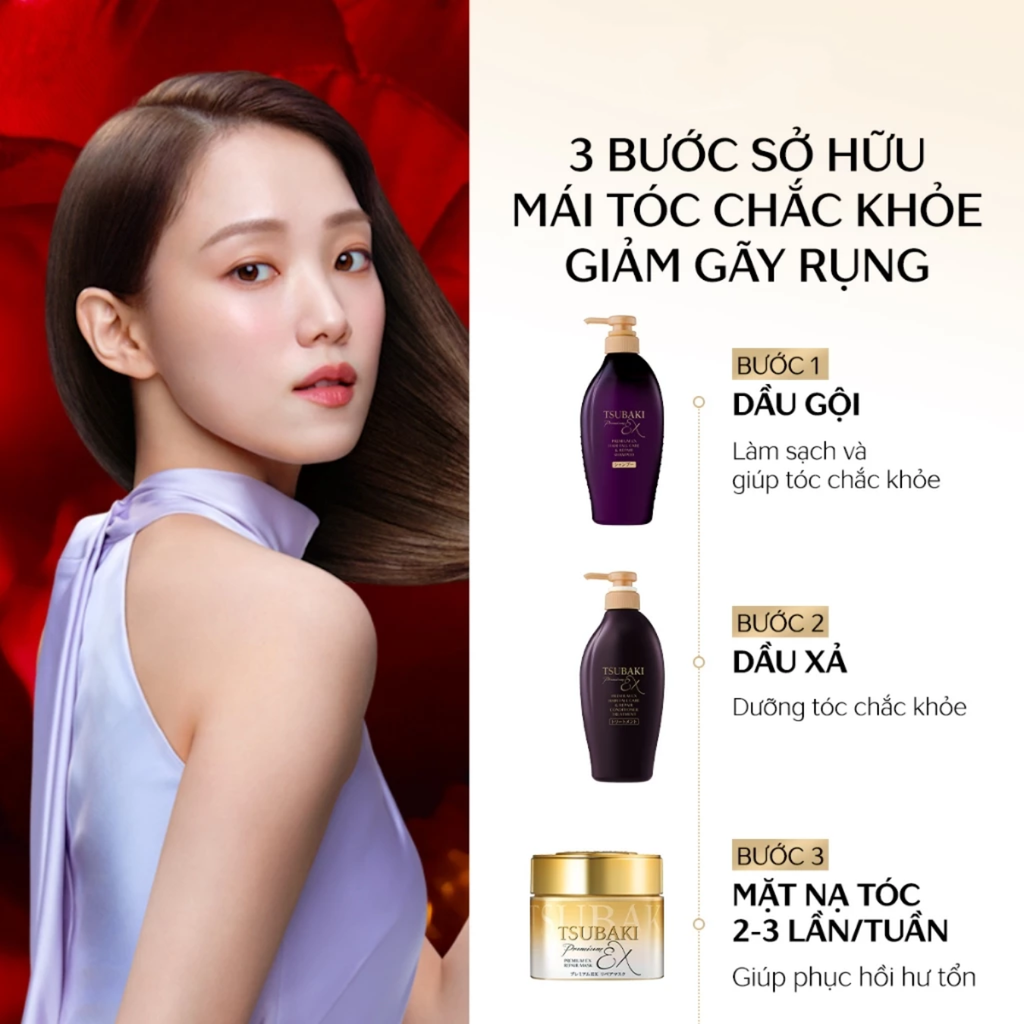 Dầu Xả Phục Hồi & Ngăn Gãy Rụng Tsubaki Premium Ex Hair Fall Care & Repair Conditioner Treatment 450ml