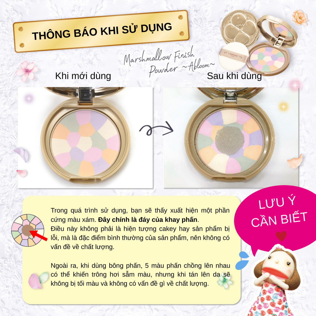 Phấn Phủ Đa Sắc Dạng Nén Canmake Marshmallow Finish Powder Abloom SPF19 PA++ 4g