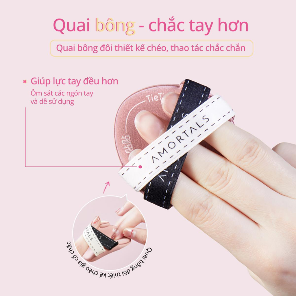 Set 3 Bông Mút Tán Kem Nền Dạng Lỏng Amortals TieTie Powder Puff Set