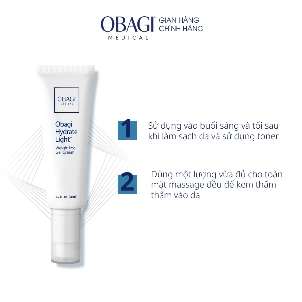 Kem Dưỡng Cấp Ẩm Dịu Nhẹ Obagi Hydrate Light Weightless Gel Cream 50ml