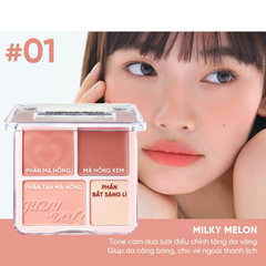 Phấn Má Hồng & Bắt Sáng Judydoll Blush & Highlight Palette 9g