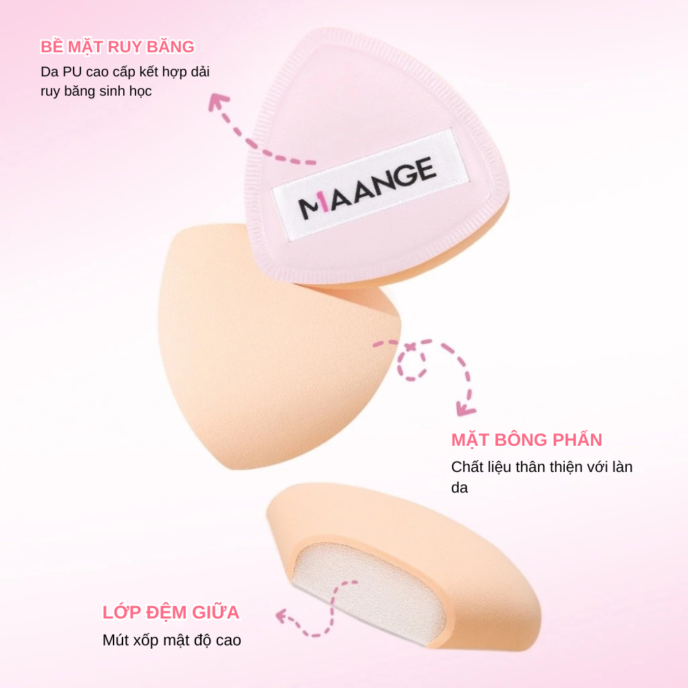 Bộ Cọ Trang Điểm Maange The Duo Perfected Makeup Puff & Foundation Brush
