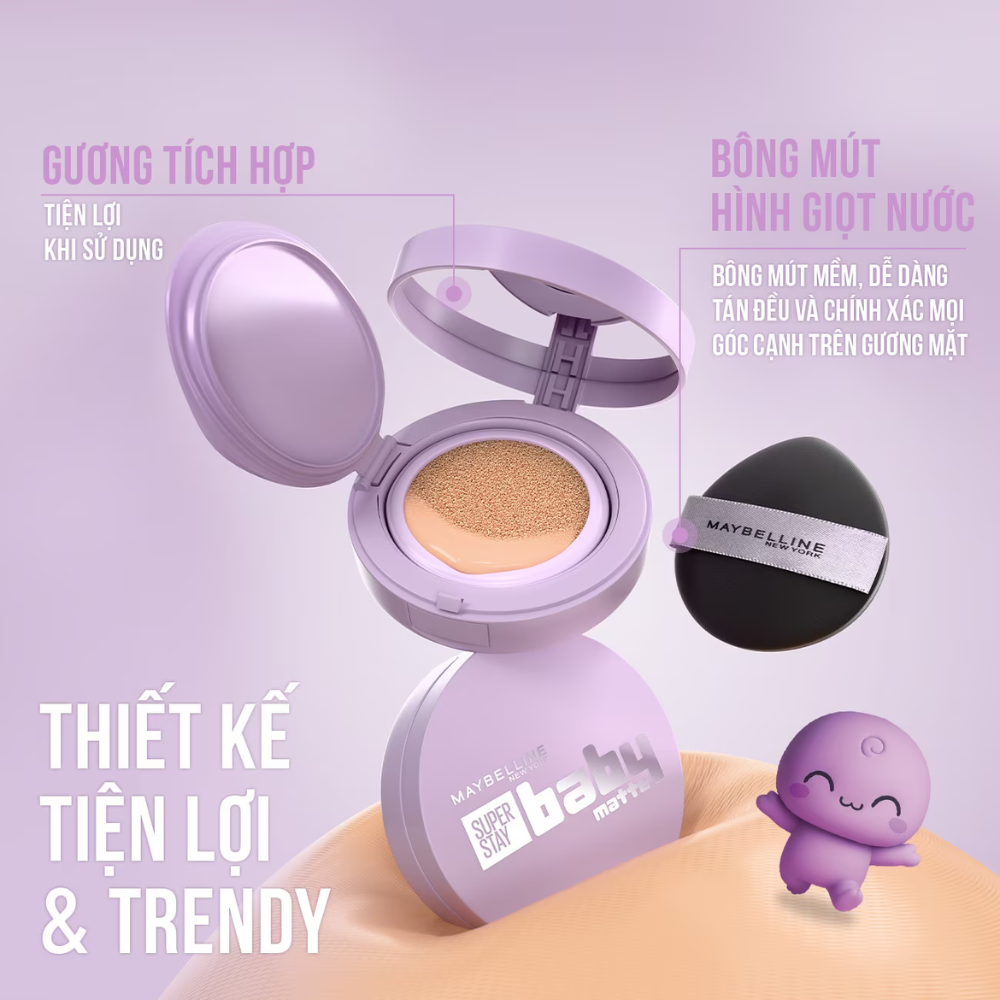 Phấn Nước Mịn Lì Maybelline Super Stay Baby Matte Up To 24H Soft Matte Cushion 11g