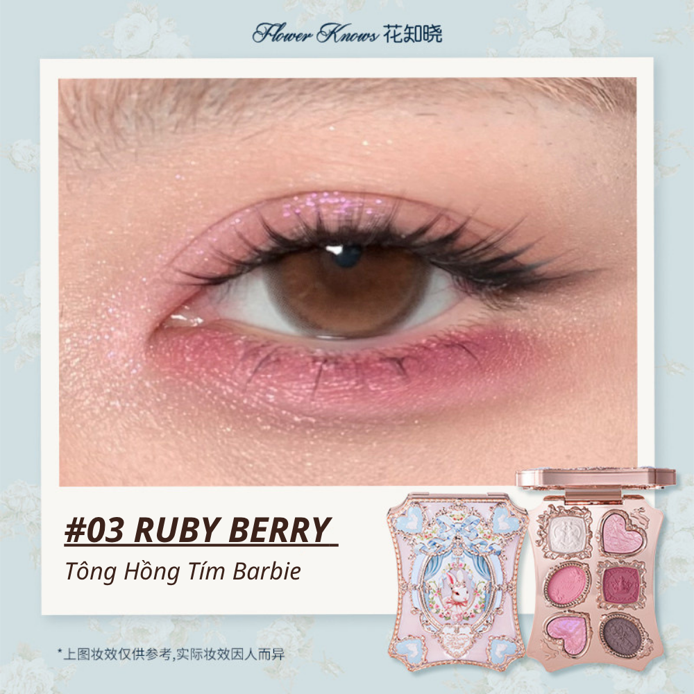 Bảng Mắt Flower Knows Bunny Gadern Collection 6-Color Eyeshadow Palette 6.5g