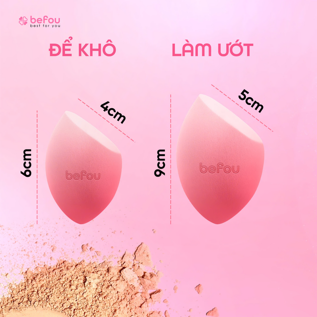 Bông Mút Trang Điểm Kháng Khuẩn Befou Blend + Set